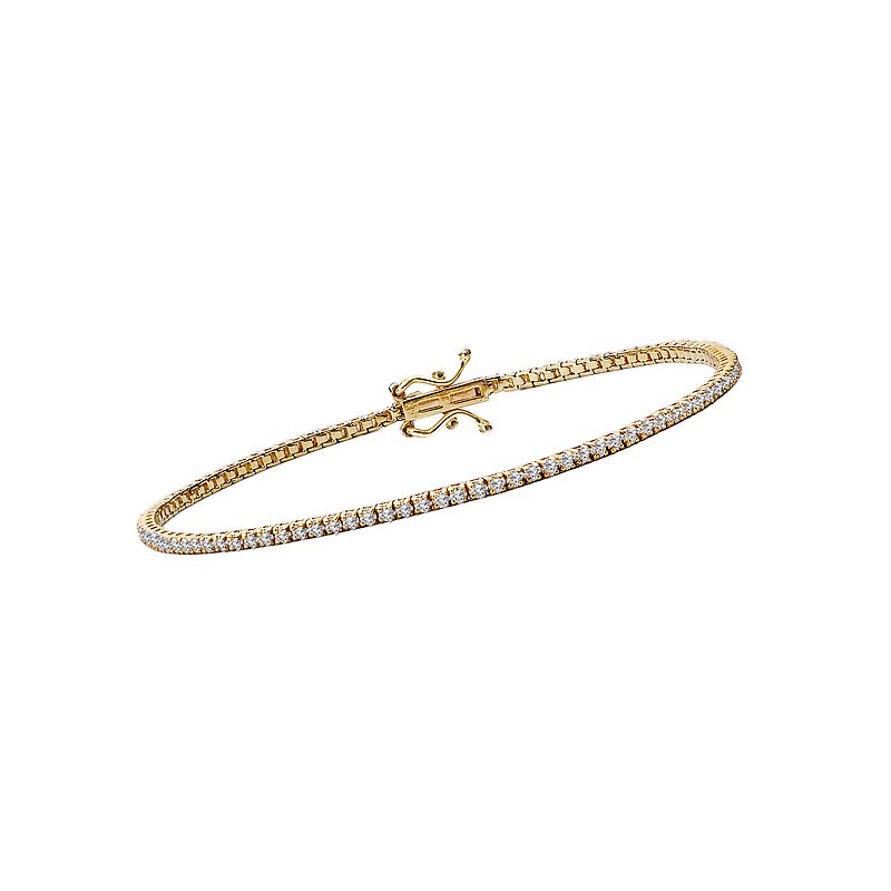 Luxora Ladies Fashion Diamond Bracelet - 14K Yellow Gold Round Cut Tennis Bracelet