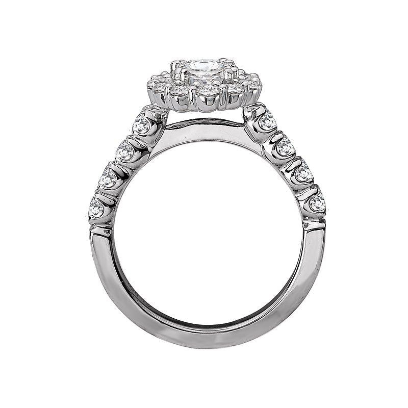 Orbelle Oval Halo Semi-Mount Lab Grown Diamond Ring in 14K White Gold