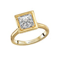 Orbelle Hidden Halo Princess Cut Semi-Mount Engagement Ring in 14K Yellow Gold