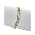 Luxora Ladies Fashion Diamond Bracelet - 14K Yellow Gold Round Cut White Diamond Flex Bracelet