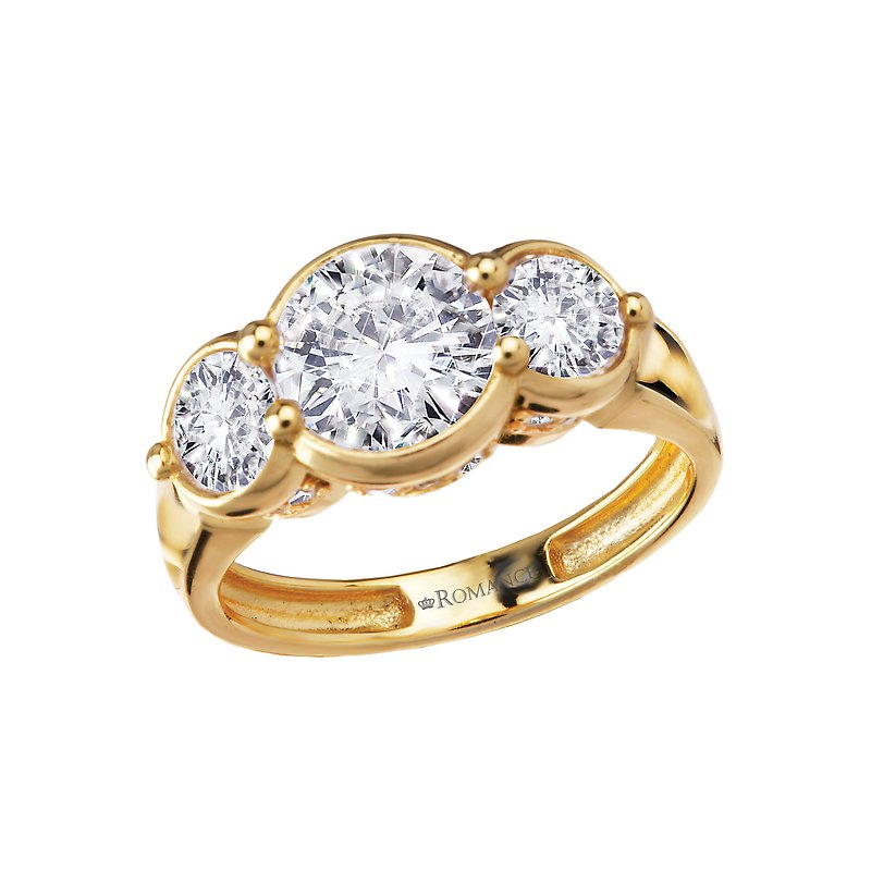 Orbelle 14K Yellow Gold 3-Stone Diamond Engagement Ring