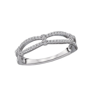 Luxora 14K White Gold Diamond Wedding Band - Classic Round Cut Ladies Fashion Ring