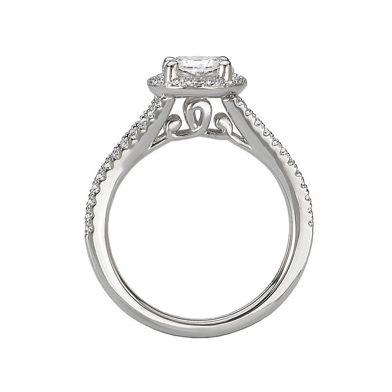 Glemera Split Shank Diamond Ring Semi-Mount in 14K White Gold