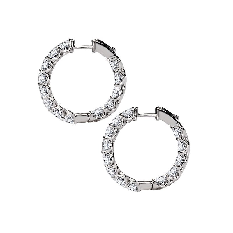 Luxora 14K Yellow Gold In/Out Diamond Hoop Earrings