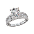 Orbelle 14K White Gold Split Row Oval Diamond Semi-Mount Engagement Ring