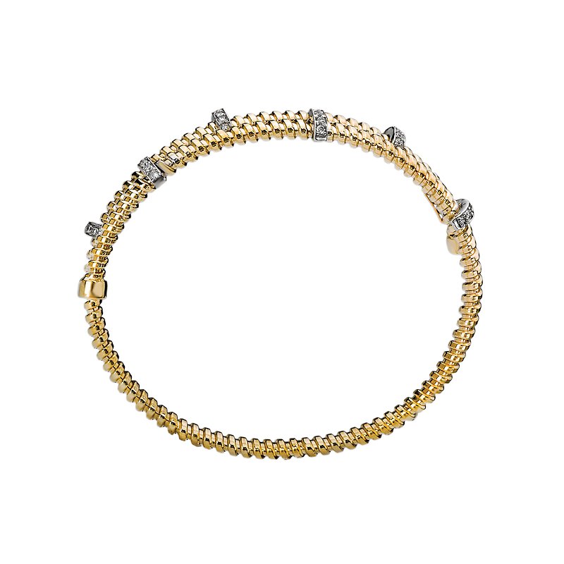 Luxora Ladies Fashion Diamond Bypass Bracelet in 14kt Yellow Gold
