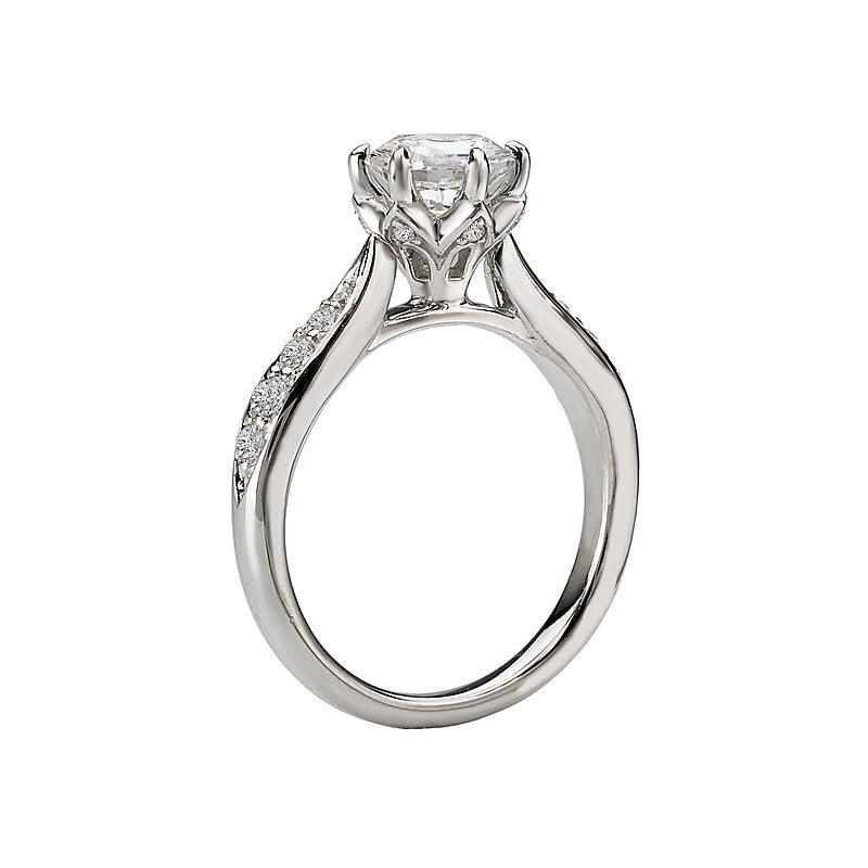 Orbelle Peg Head Semi-Mount Diamond Ring in 18K White Gold