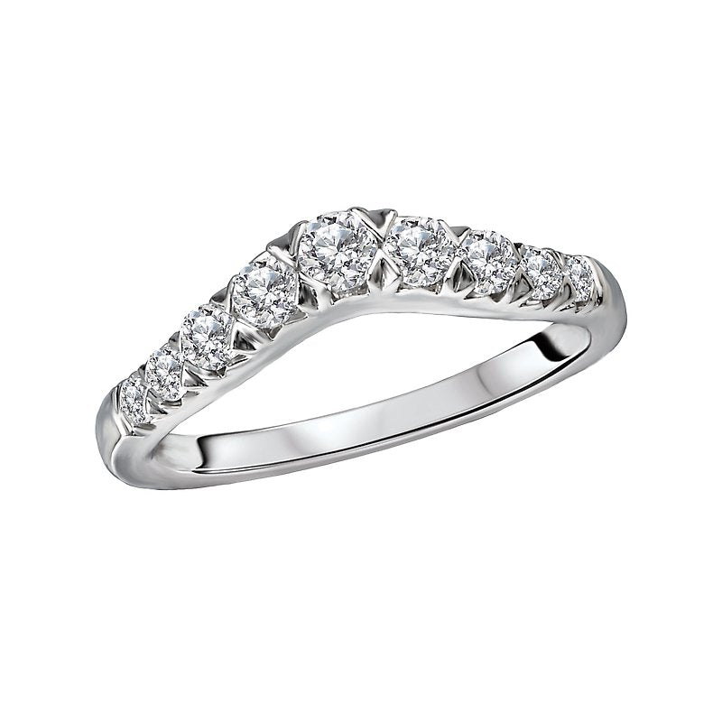 Glemera Diamond Nesting Wedding Band - 14K White Gold French Paved Ring