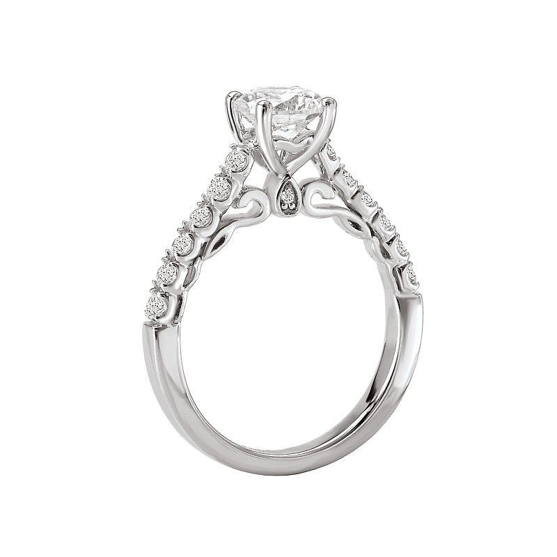 Orbelle Bandora Semi-Mount Diamond Engagement Ring in 18K White Gold