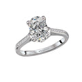 Orbelle Art Deco Diamond Engagement Ring - 14K White Gold Oval Semi-Mount