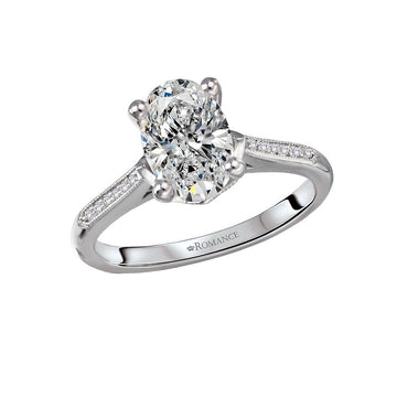 Orbelle Art Deco Diamond Engagement Ring - 14K White Gold Oval Semi-Mount