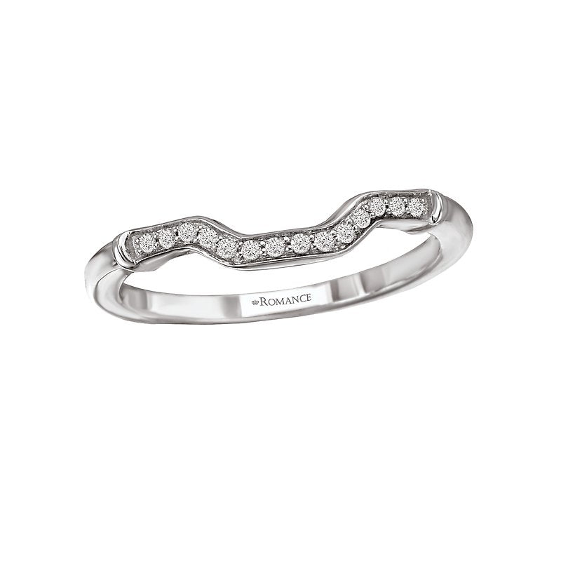 Orbelle Curved Diamond Wedding Band in 18K White Gold