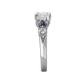 Bandora 14K White Gold Semi-Mount Diamond Ring with Lab Grown Diamond and Sapphires