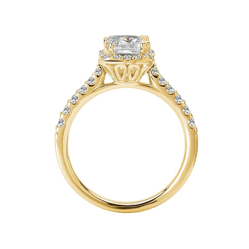 Orbelle Halo Semi-Mount Diamond Ring in 18K Yellow Gold