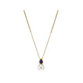 Luxora 14kt Yellow Gold Amethyst and Freshwater Pearl Necklace
