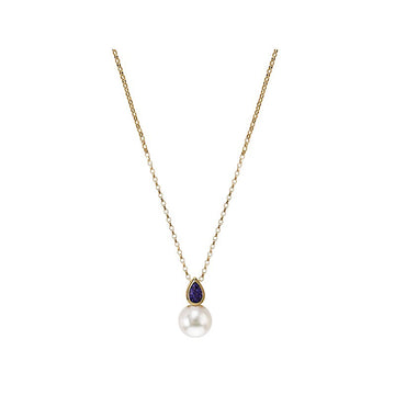 Luxora 14kt Yellow Gold Amethyst and Freshwater Pearl Necklace