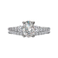 Bandora 14K White Gold Oval Lab Grown Diamond Semi-Mount Engagement Ring
