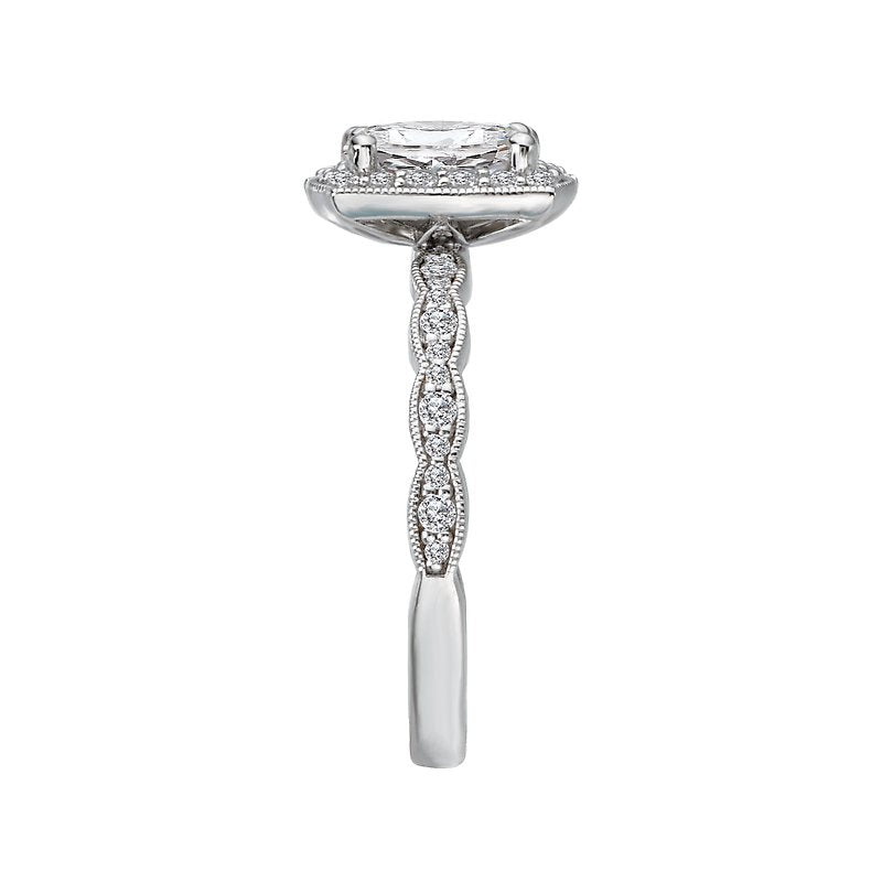 Orbelle Halo Semi-Mount Lab Grown Diamond Ring in 18K White Gold
