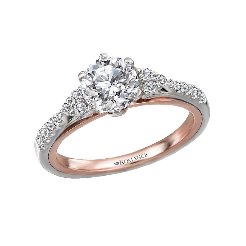 Orbelle Two Tone Semi-Mount Diamond Ring - 14K White and Rose Gold