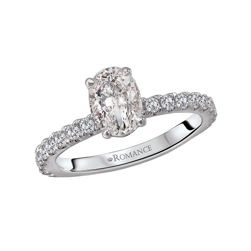 Orbelle 14K White Gold Oval Diamond Semi-Mount Ring