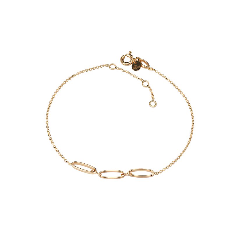 Luxora Italian 14kt Gold Triple Link Bracelet - Adjustable Chain Bracelet