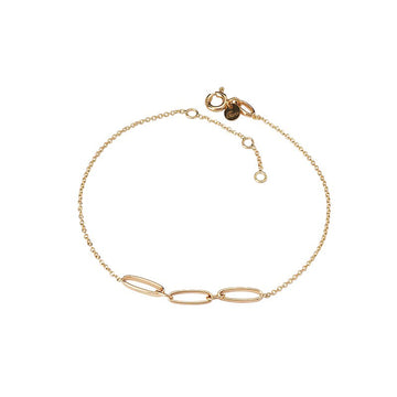 Luxora Italian 14kt Gold Triple Link Bracelet - Adjustable Chain Bracelet