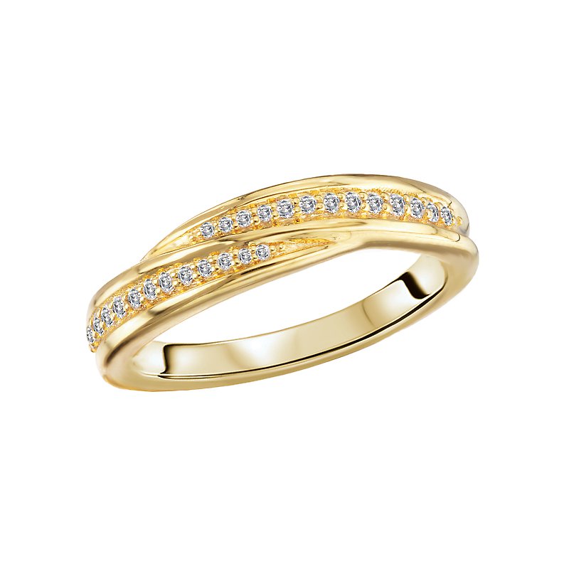 Luxora 14K Yellow Gold Swirled Diamond Accent Fashion Ring