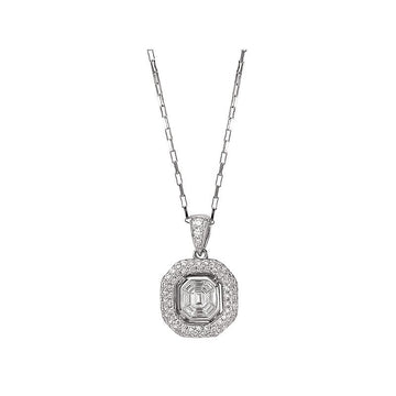 Luxora Ladies Diamond Pendant in 18k White Gold