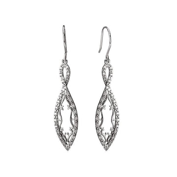 Luxora Infinity Style Dangle Diamond Earrings in 14K White Gold