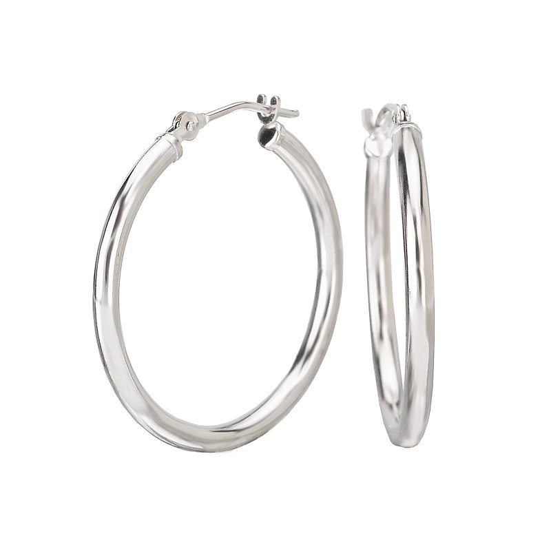 Aurenza Classics 14K White Gold Hoop Earrings for Women