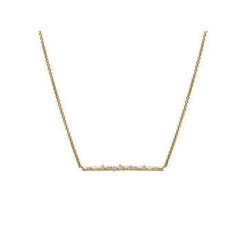 Luxora 14kt Yellow Gold Diamond Bar Necklace | Adjustable Lariat Style