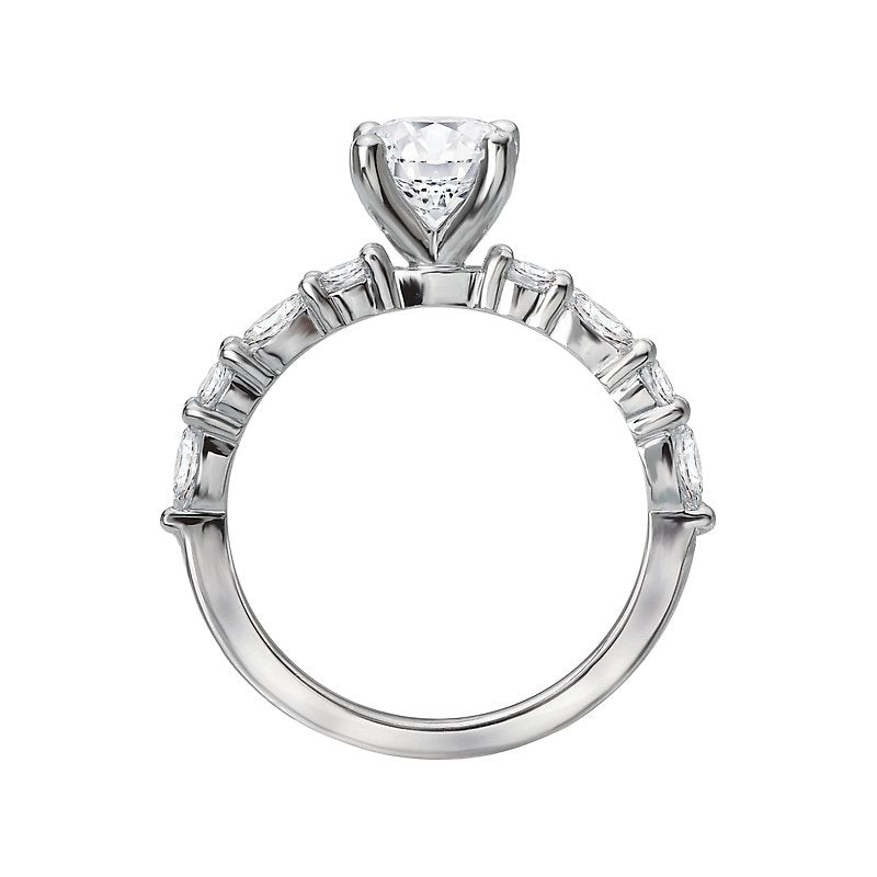 Bandora 14K White Gold Semi-Mount Diamond Ring with Lab Grown Diamonds
