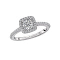Orbelle Petite 14K White Gold Halo Diamond Engagement Ring