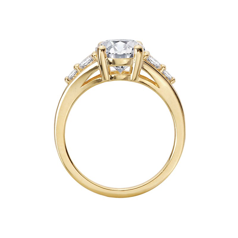 Orbelle 14K Yellow Gold Split Shank Semi-Mount Engagement Ring with Marquise and Round Diamonds