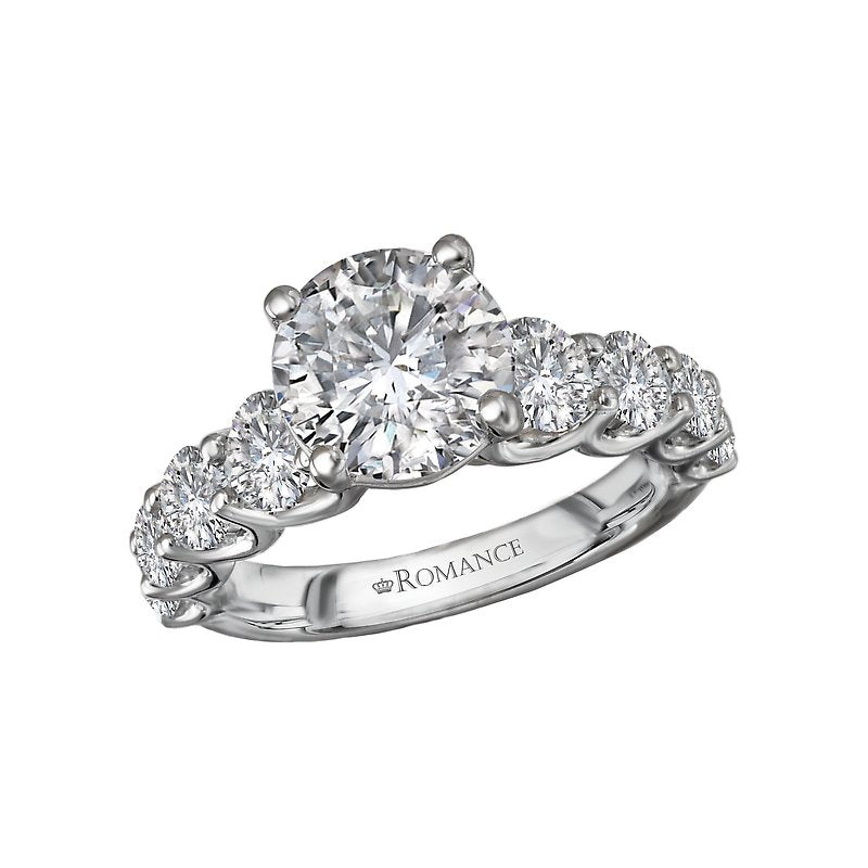 Orbelle Diamond Band Semi-Mount Engagement Ring | Bandora 14K White Gold