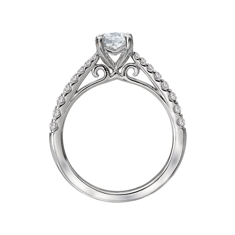 Glemera Graduated Diamond Engagement Ring in 14K White Gold