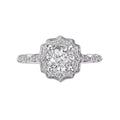 Orbelle Halo Semi-Mount Diamond Ring in 14K White Gold with Lab Grown Diamond