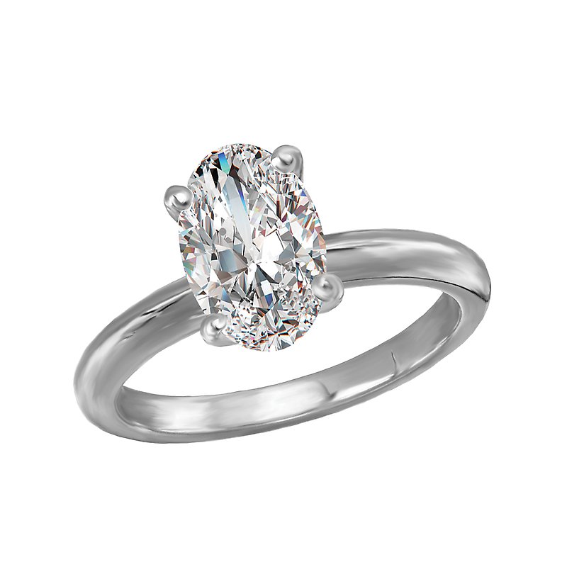 Glemera Solitaire Semi-Mount Diamond Engagement Ring in 14kt White Gold