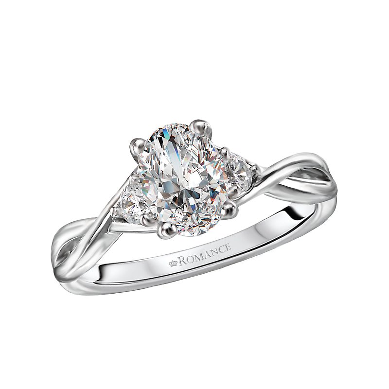 Orbelle 3-Stone Diamond Engagement Ring in 14K White Gold