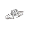 Glemera Petite Halo Diamond Ring in 14K White Gold