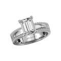 Orbelle Wide Band Semi-Mount Diamond Engagement Ring - Bandora 14K White Gold