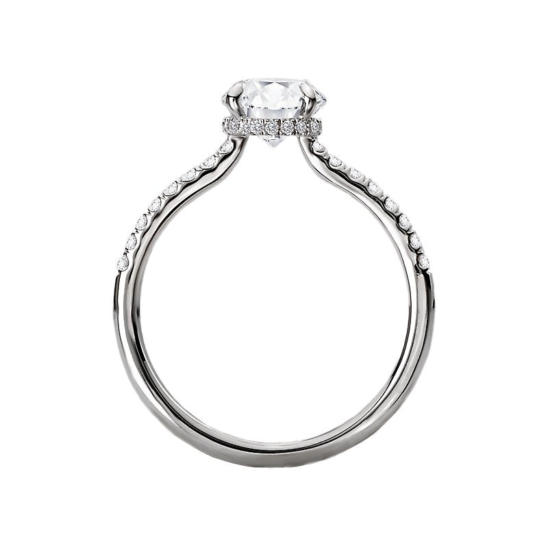 Orbelle Diamond Semi-Mount Engagement Ring - 14K White Gold Halo Style