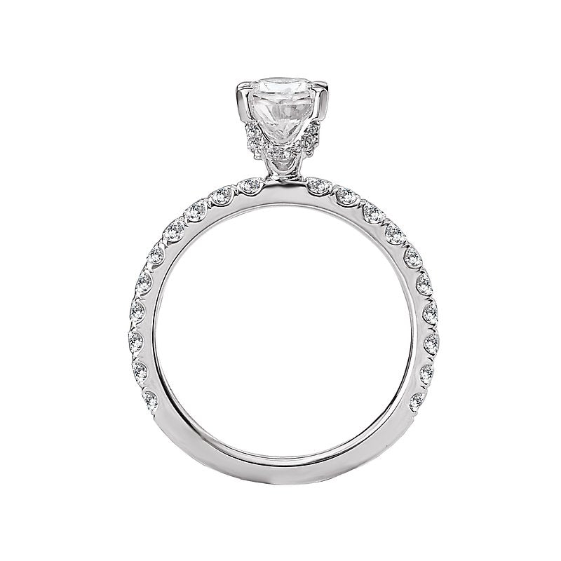 Orbelle 18K White Gold Oval Diamond Semi-Mount Ring