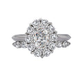Orbelle Halo Semi-Mount Diamond Ring in 14K White Gold with Oval Lab Grown Diamond