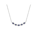 Luxora Marquise Sapphire and Diamond Necklace in 14K White Gold