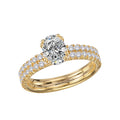 Orbelle 14K Yellow Gold Double Row Diamond Engagement Ring