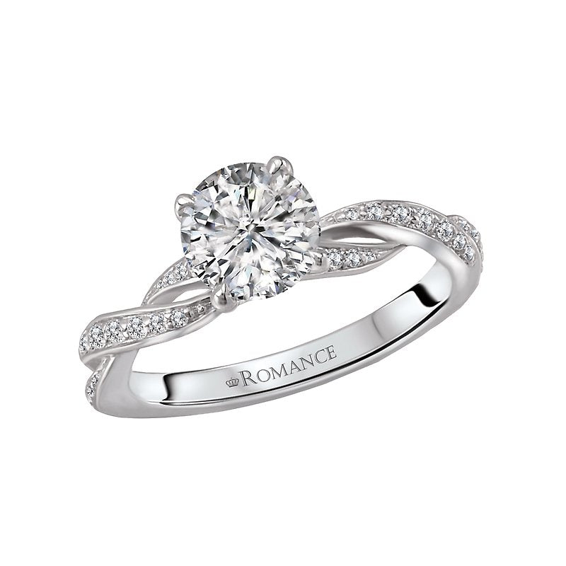 Bandora 14K White Gold Semi-Mount Diamond Ring with Lab Grown Diamond