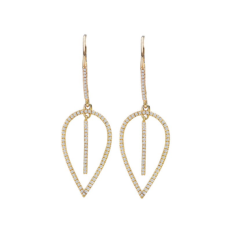 Luxora 14K Yellow Gold Diamond Pear Shape Dangle Earrings