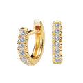 Luxora 14K Yellow Gold Round Diamond Huggie Hoop Earrings