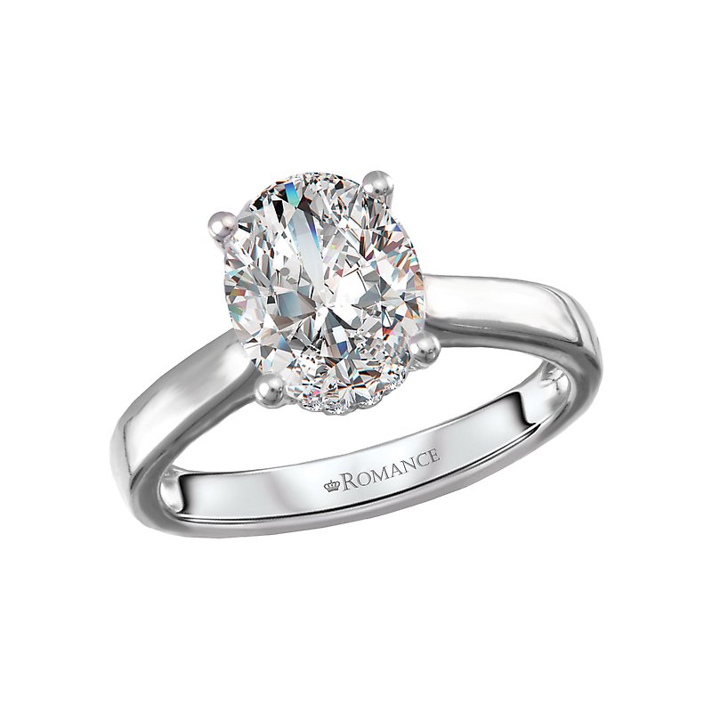 Orbelle Hidden Halo White Gold Diamond Engagement Ring Semi-Mount
